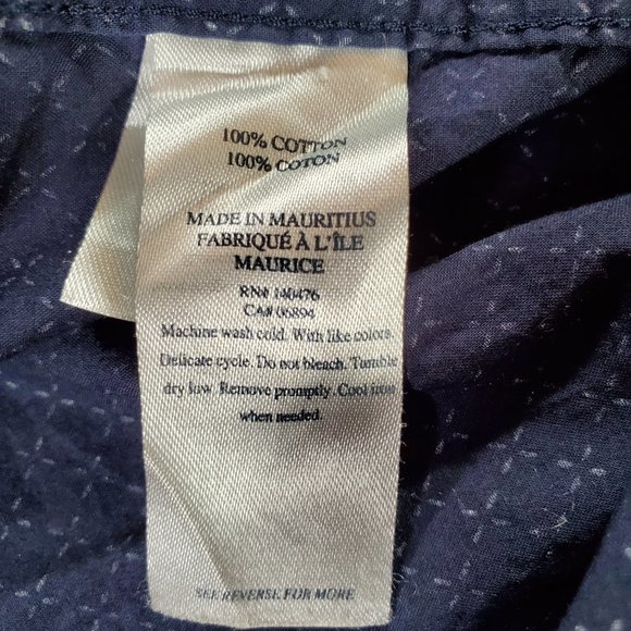 Faherty Shirt Mens 2XL Navy Blue All Over Print Casual Button Down Gorpcore - Picture 13 of 13